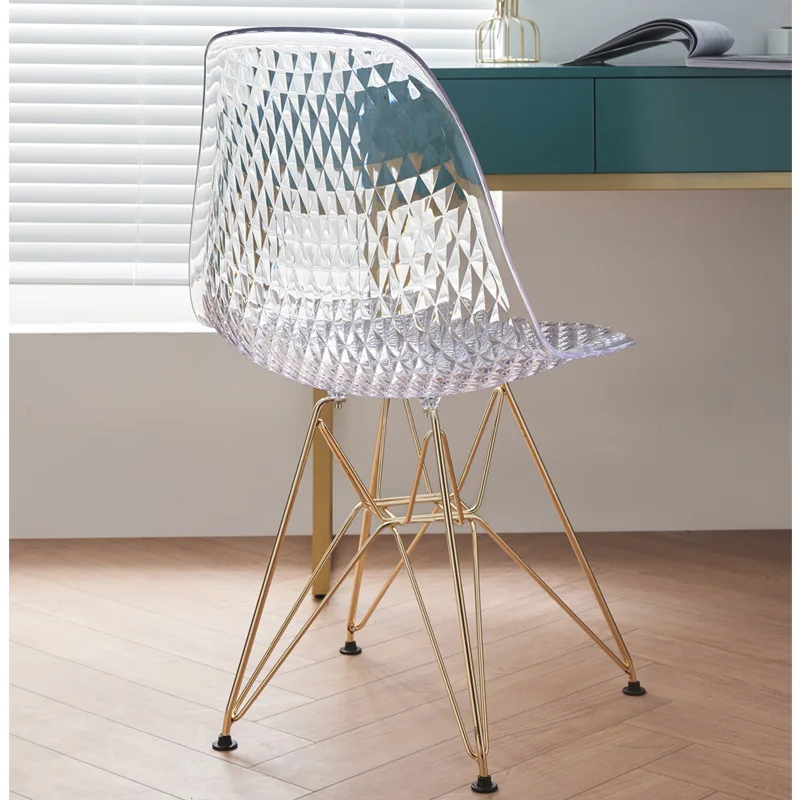 Modern Dining Chair Simple Home Back Stool Nordic Negotiation Business Chair Transparent Plastic Stool