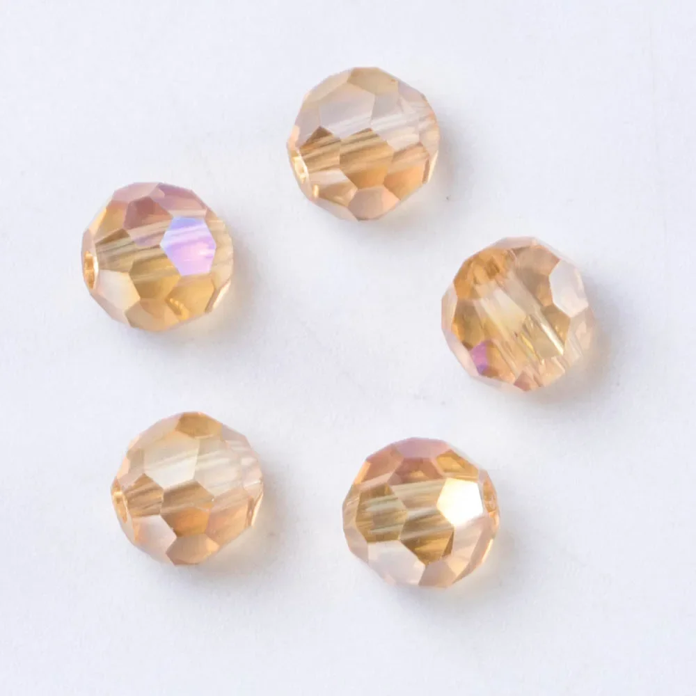 3 4 6 8mm AB color Round Crystal Beads Faceted Transparent Glass Bead Loose Spacer Bead for Jewerly Making DIY Bracelet Necklace