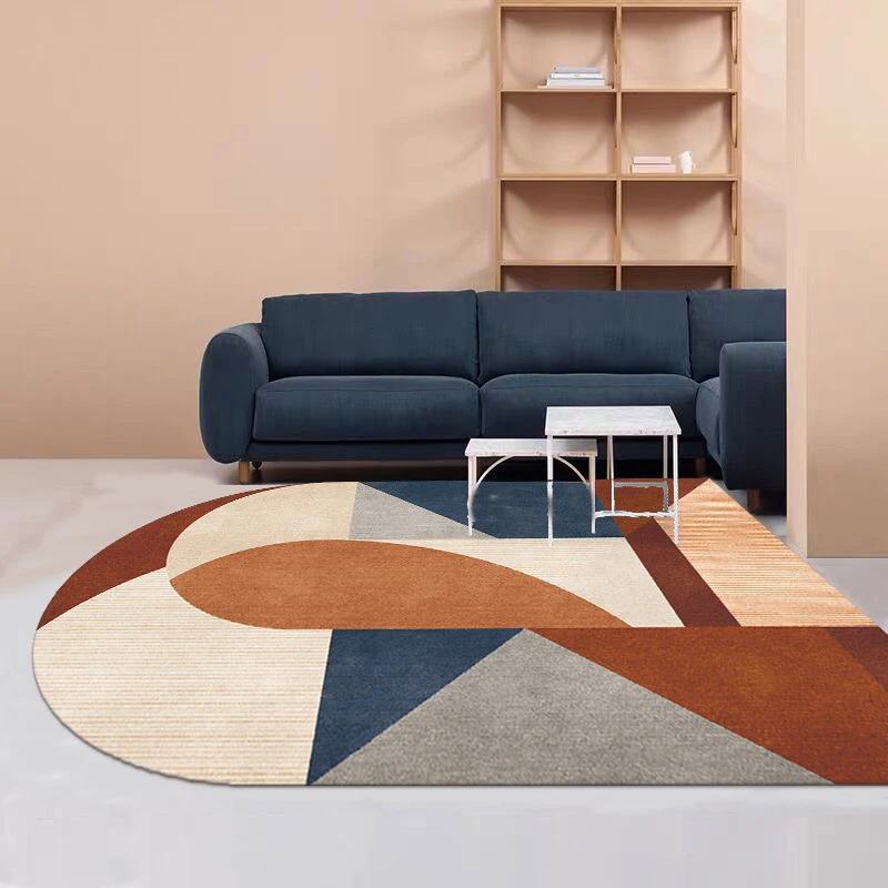 Imagem -02 - Morandi Quarto Decor Plush Carpet Light Luxury Lounge Rug Home Thick Antiderrapante Porta Mat Tapetes em Forma Irregular para Sala de Estar