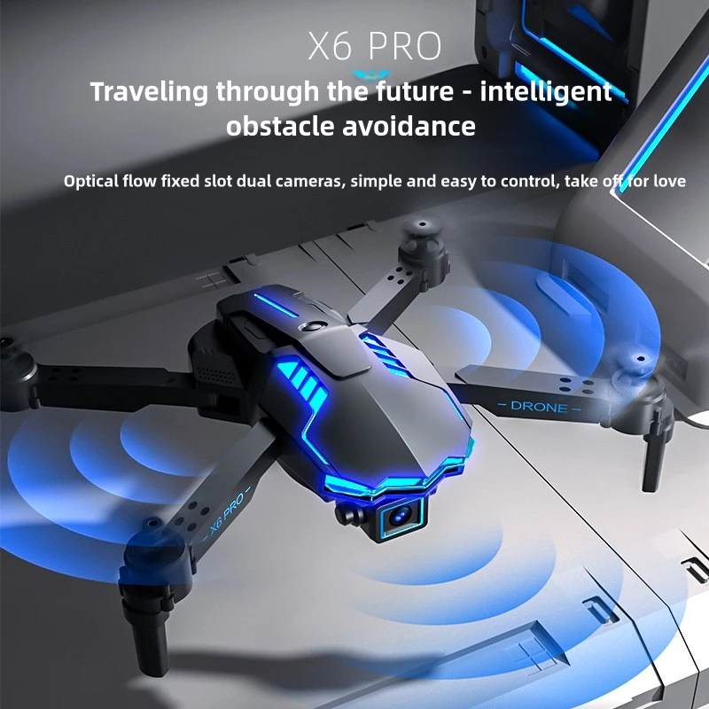 X6 4K Dual Camera Drone HD  Optical Flow Positioning Triple Obstacle Avoidance Altitude Hold  Remote Control Aircraft