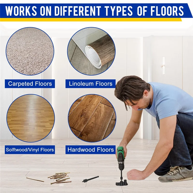 Floor Repair Kit, No More Squeaks Kit Eliminates Floor Squeaks, For Most Carpet Hardwood Floors, Floor Fix Screw Durable ,250PCS