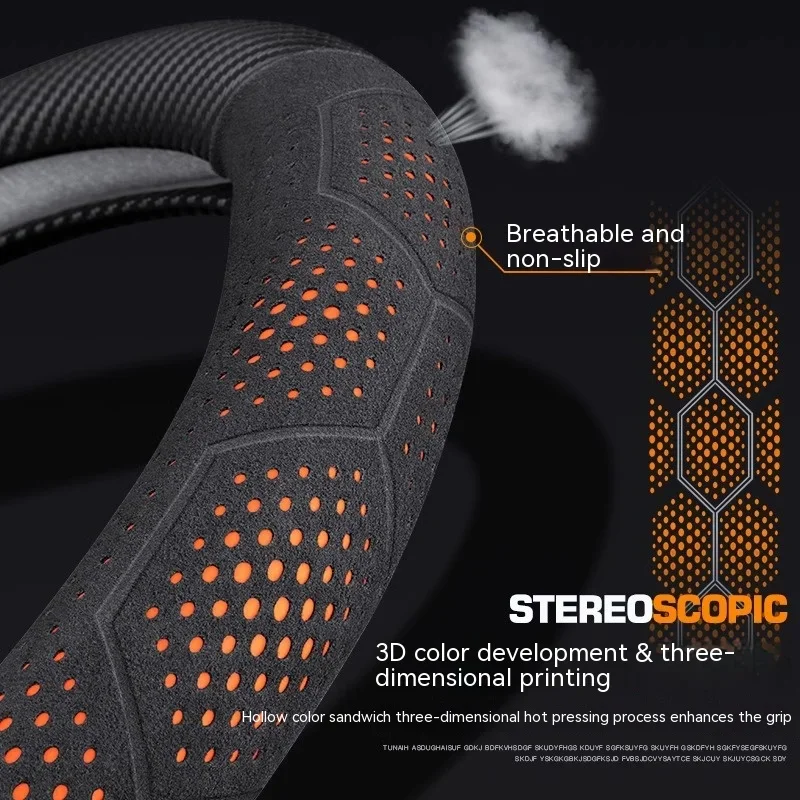 For Citroen C1 C2 C3 C4 C5 C6 VTS Xsara C-Crosser Berlingo Jumpy Carbon fiber Suede Car Steering Wheel Cover Auto Accessories - view 4