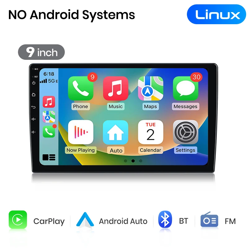 Junsun 9 inch Android 15 autoradio voor Toyota Yaris Vizi 2005-2012, draadloos Apple CarPlay, IPS-scherm, stereo multimediaspeler, auto smart intelligent systeem, 2-DIN autoradio head unit, GPS