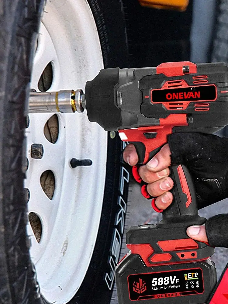 ONEVAN 8000 RPM 2800N.M Borstelloze Elektrische Slagmoersleutel Draadloze Auto Reparatie Schroevendraaier Boor Power Tool Voor Makita Batterij Pin - afbeelding 2