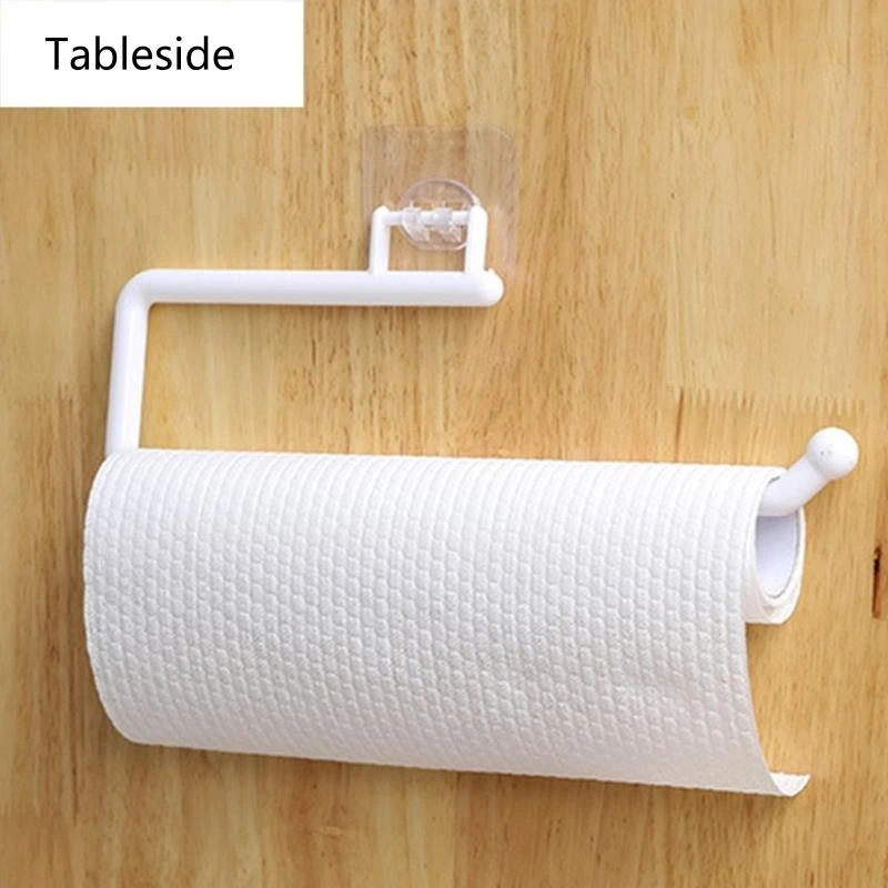 X9FA Multi-purpose Tissue Roll Dispenser Paper Towel Holder Home Wall Mounted Towel Rack Plastic Wrap Holder Punch-free