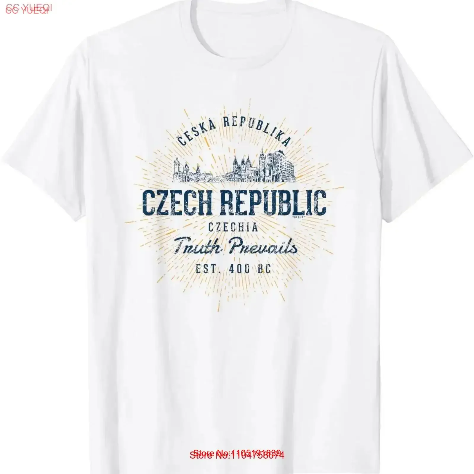 

Retro Style Vintage Czech Republic T Shirt Washed Breathable Comfortable designer clothes Versatile Stretched Slightly vintage