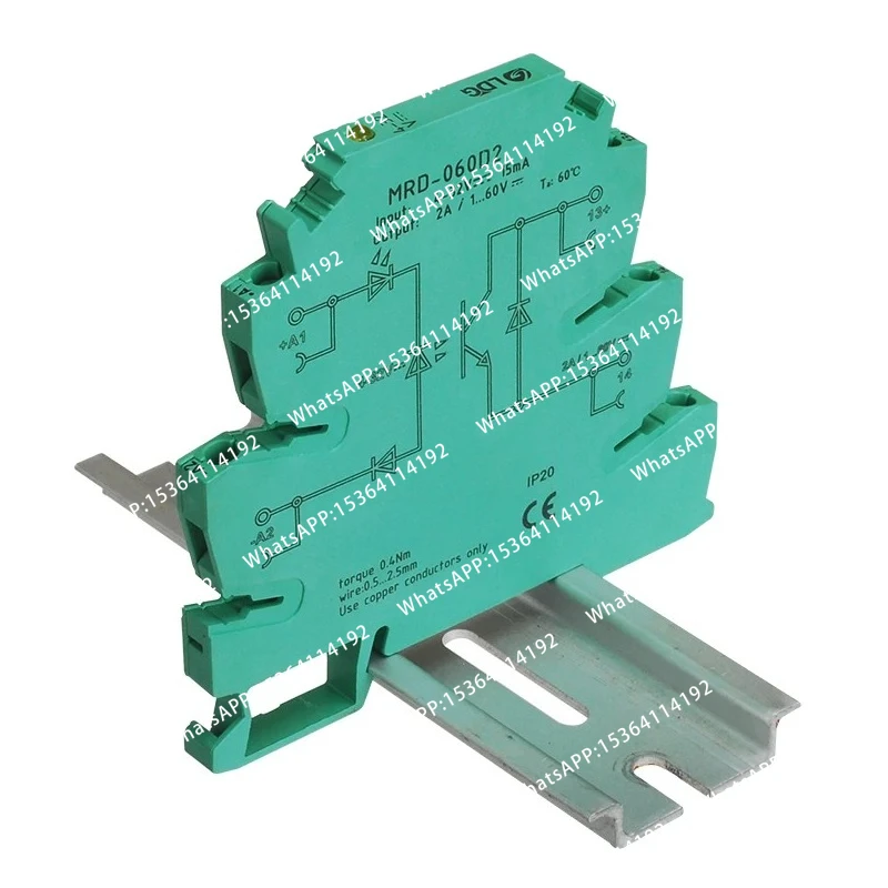 MRD-060D2 Din Rail Ultra-thin Solid State Relay 2A Input 5V12V24V32VDC Controlled LED Indication Module Switch Board SSR