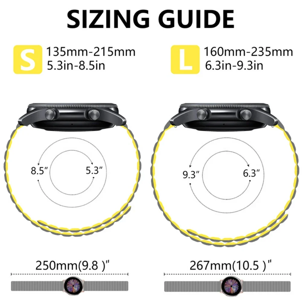 22mm 20mm Silicone Magnetic Strap For Samsung Galaxy Watch 7/6/5/4/Huawei Watch GT5-4-3-5 Pro 46mm Soft Bracelet For Amazfit GTR