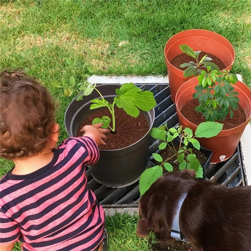 Child Plant Pot Soil Guard With Nails Plant Pot Grid Flower Pot Cover Baby Safety Mouse Garden Home Plant Protector Plant Covers