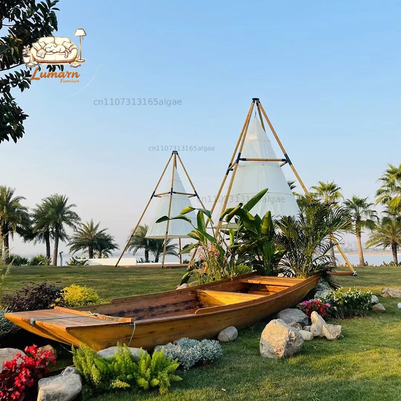Outdoor lantern tent Bamboo cone tent Lantern tent Internet celebrity clock in Restaurant Bar Camp Oxford Cloth canopy