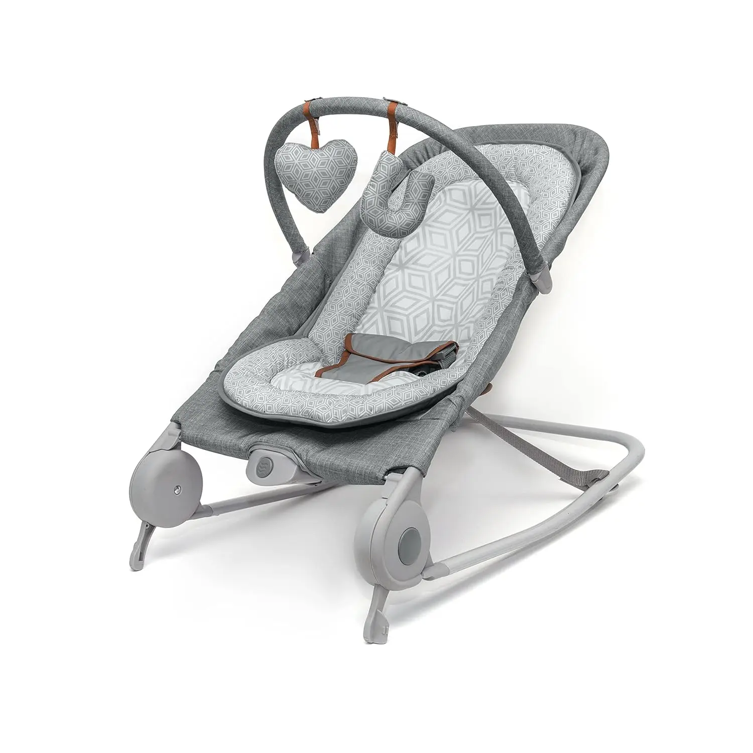 

Portable 2-in-1 Baby Bouncer & Rocker with Toys and Vibrations, Folds Flat for Easy Storage