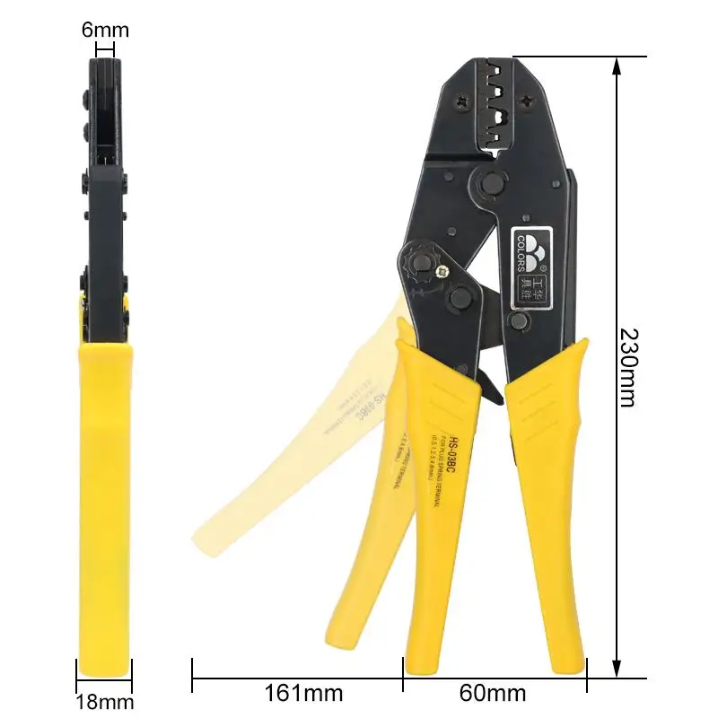 Crimping Tools HS-03BC Pliers For 2.8/4.8/6.3/Open bare/Tube/Coaxial cable/cap/Insulation Terminals Connector Electrical Clamp