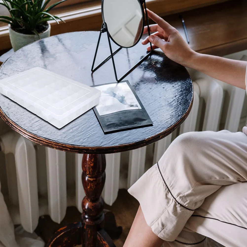 3 個長方形収納ボックス透明ネイルアートビーズ真珠ジュエリーオーガナイザーポータブル小物コンテナ