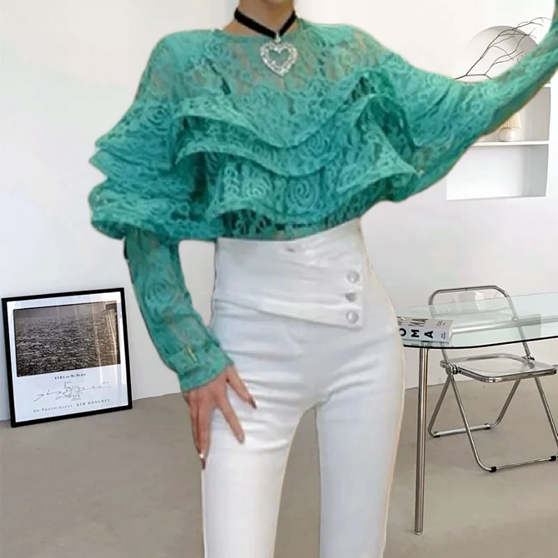 

Уникальный дизайн рубашки, нишевый однотонный топ на весну и осень, женская рубашка для похудения с темпераментом