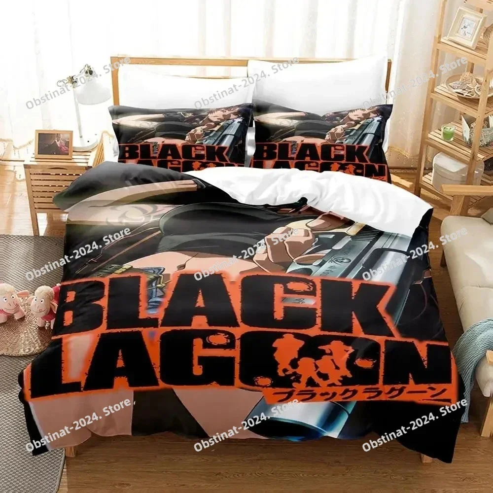 

3D Anime Black Lagoon Bedding Set Duvet Cover Full Queen King Size Pillowcase Bed Printed Bed Set Aldult Kid Bedroom Single Twin