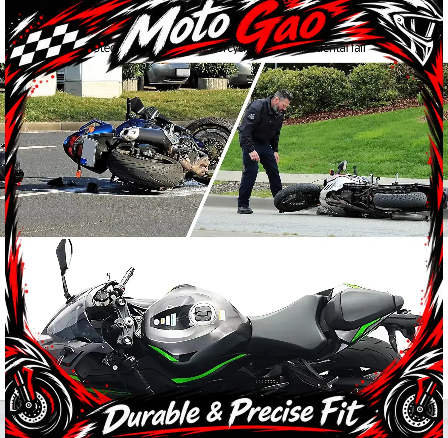 For KAWASAKI NINJA ZX6R ZX-6R 22-25 Motorcycle Engine Bumper Body Protection Frame Front Anti Fall Protection Device Guard Rod