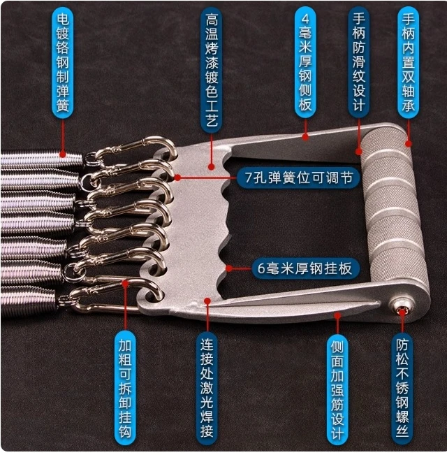 All Steel Spring Chest Expander, 7 Adjustable Springs for Men Home Gym, Adjustable Arm Strength Trainer