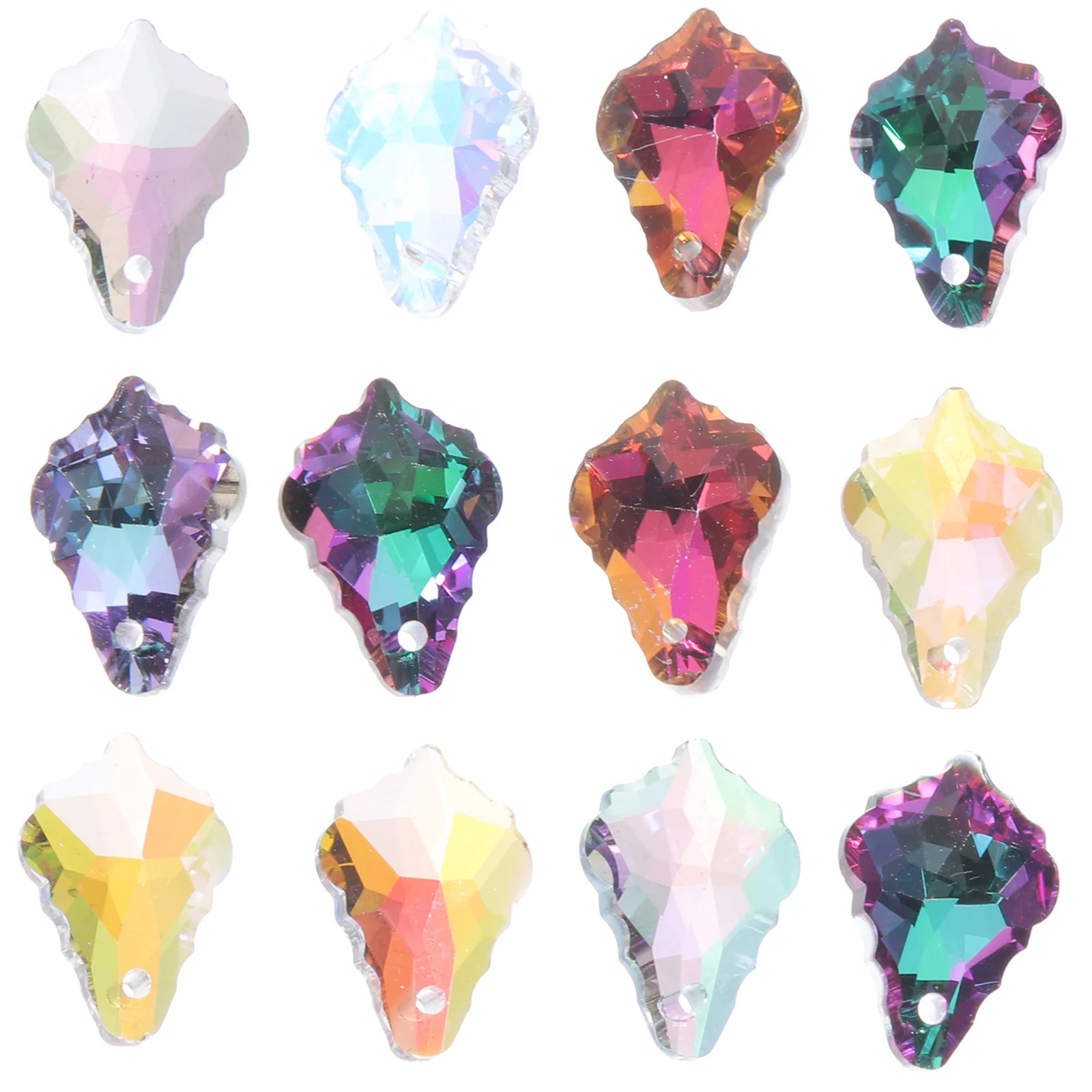 12 قطعة كريستال مابل ليف المعلقات معلقة المنشور للنوافذ Diy بها بنفسك الشمس الماسكون ديكور حديقة المنزل شجرة عيد الميلاد حلية مجوهرات #5