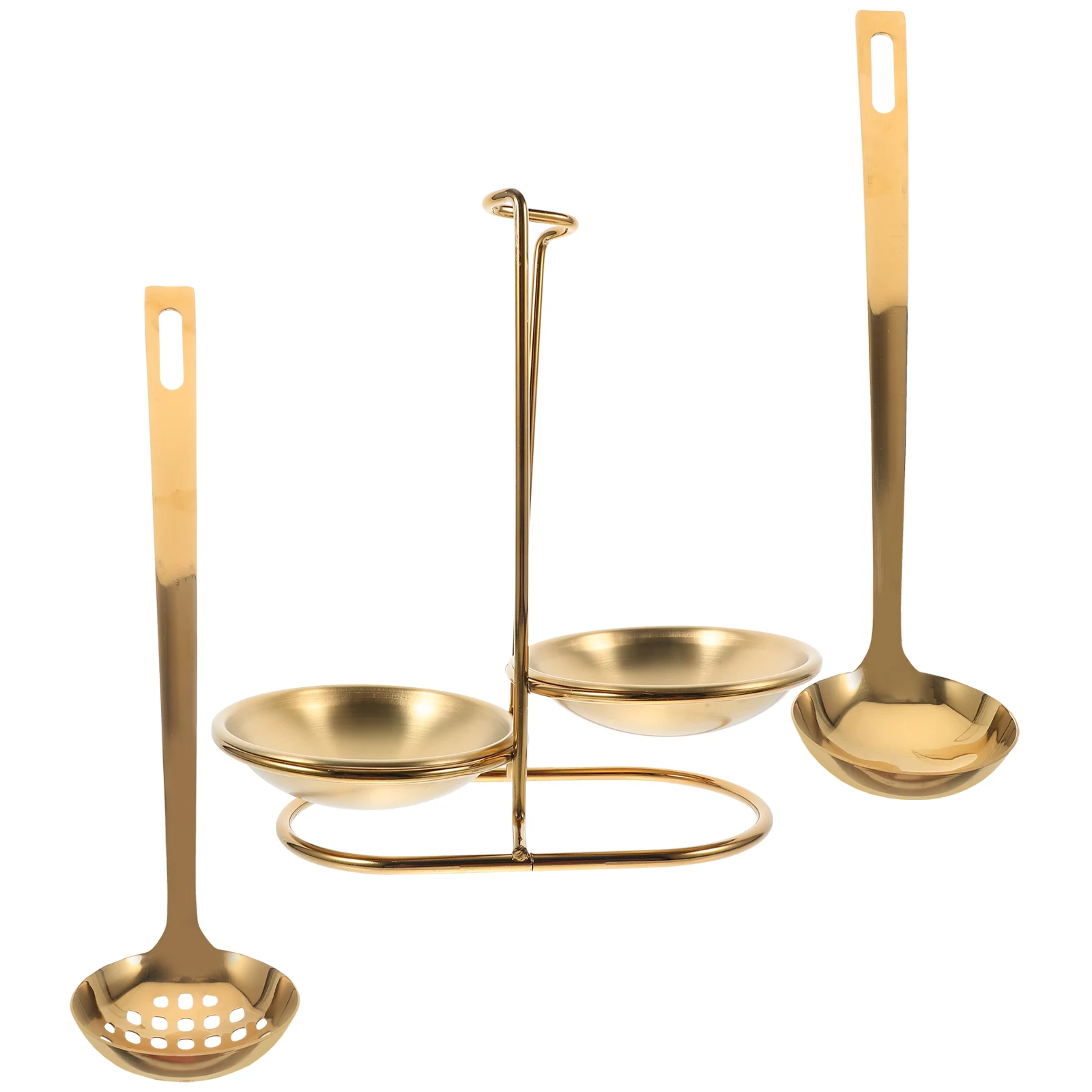 

Spoon Stand Set Stainless Steel Kitchen Utensils Holder for Countertop 304 Serving Cutlery