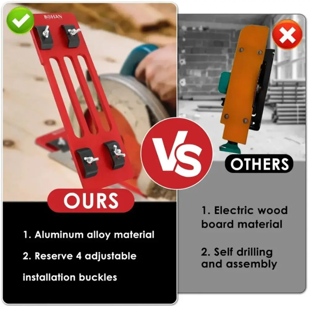 

1Pcs Adjustable Precision Cutting Machine Base Plate Aluminum Alloy Portable Circular Saw Guide Saw Flip Cover for Accurate Cut
