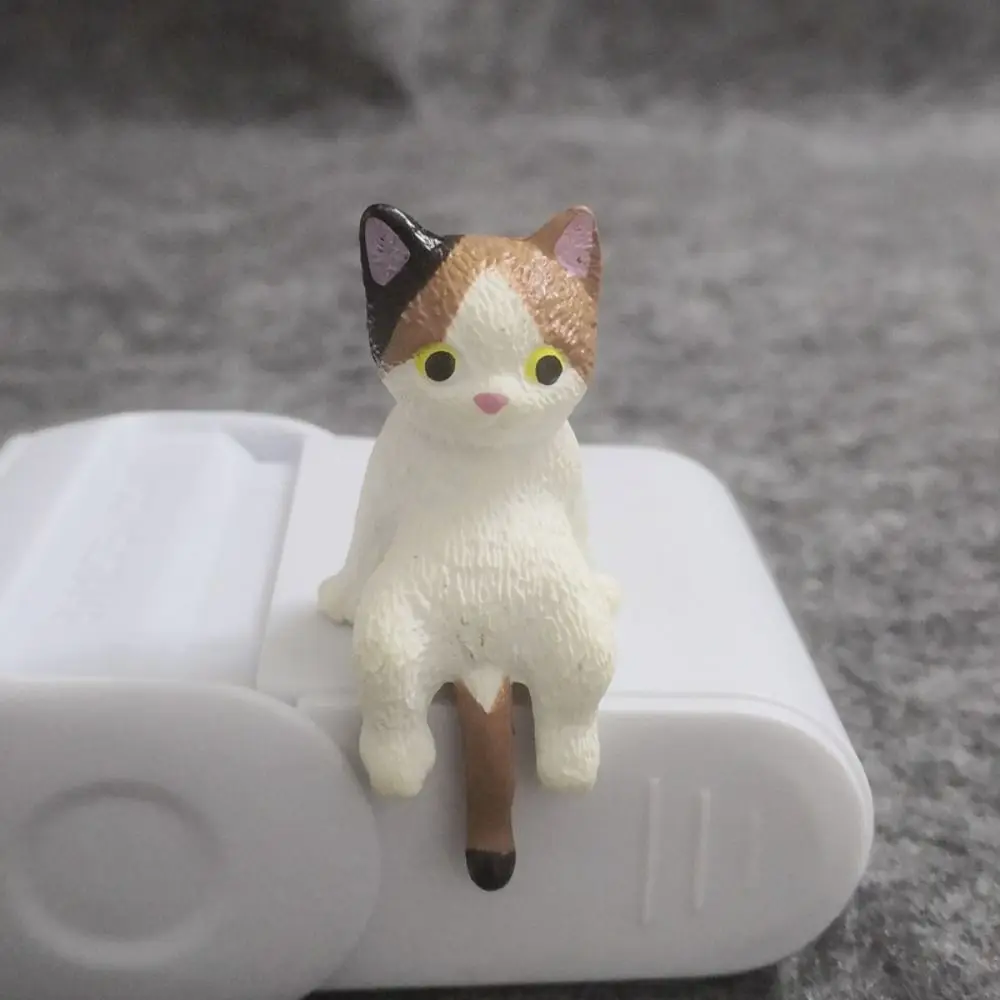 Simulation Edge Cat Figurines Cartoon Resin Cat Refrigerator Sticker Material Miniatures DIY Car Cat Ornament Bonsai Accessories