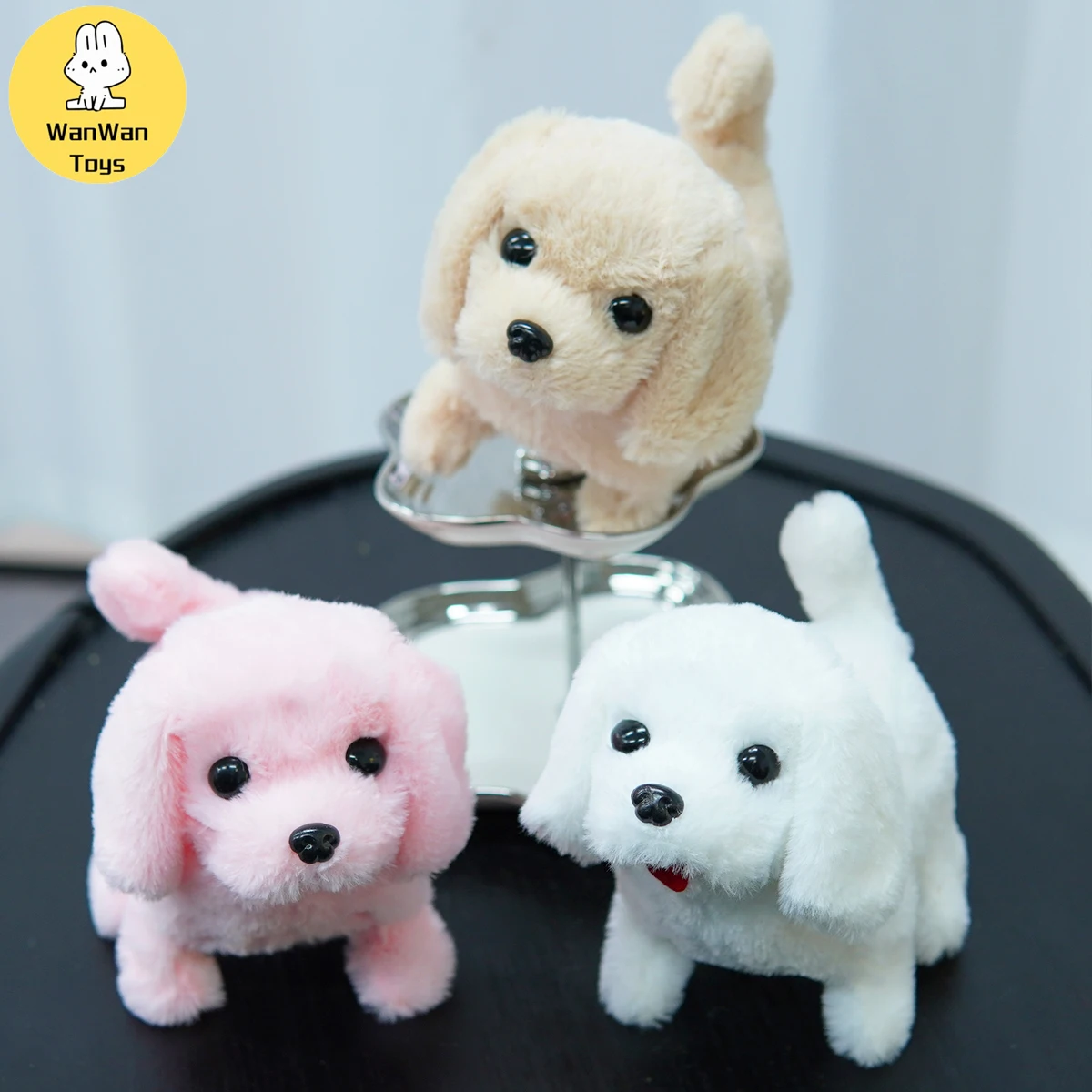 Plush Electric Puppy Simulation Pet Dog Can Walk Teddy Dog ​​Golden Retriever Bichon Frize Dog Children Can Bark Run And Rock images - 6