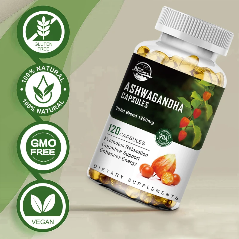 NATURE'S LIVE 5000mg Ashwagandha Capsules - 120/240/480 pill-kecemasan Stress dukungan imun