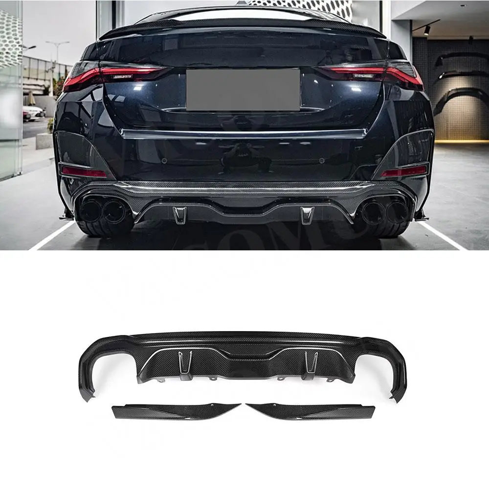 

VACOMUL Dry Carbon Fiber Rear Bumper With Splitters Lip Diffuser Bodykits For BMW 4 Series G26 M Sport Sedan 2020+ FRP Unpainted