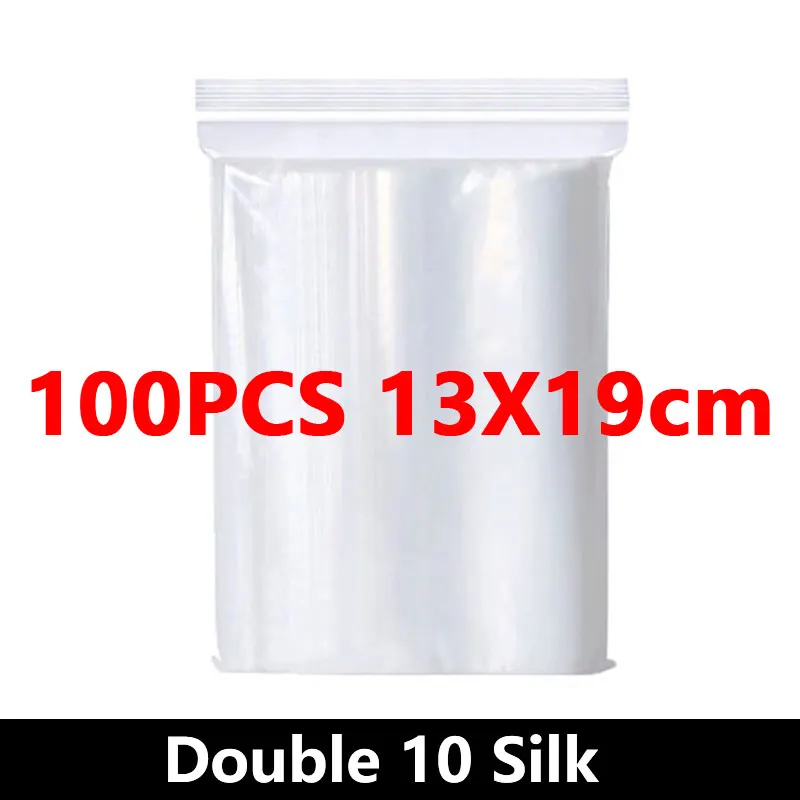 100Pcs Thicken Zipper Sealed Bags Clear Plastic Storage Bag for Small Jewelry Food Packing Reclosable Ziplock Sealing Bags image 3