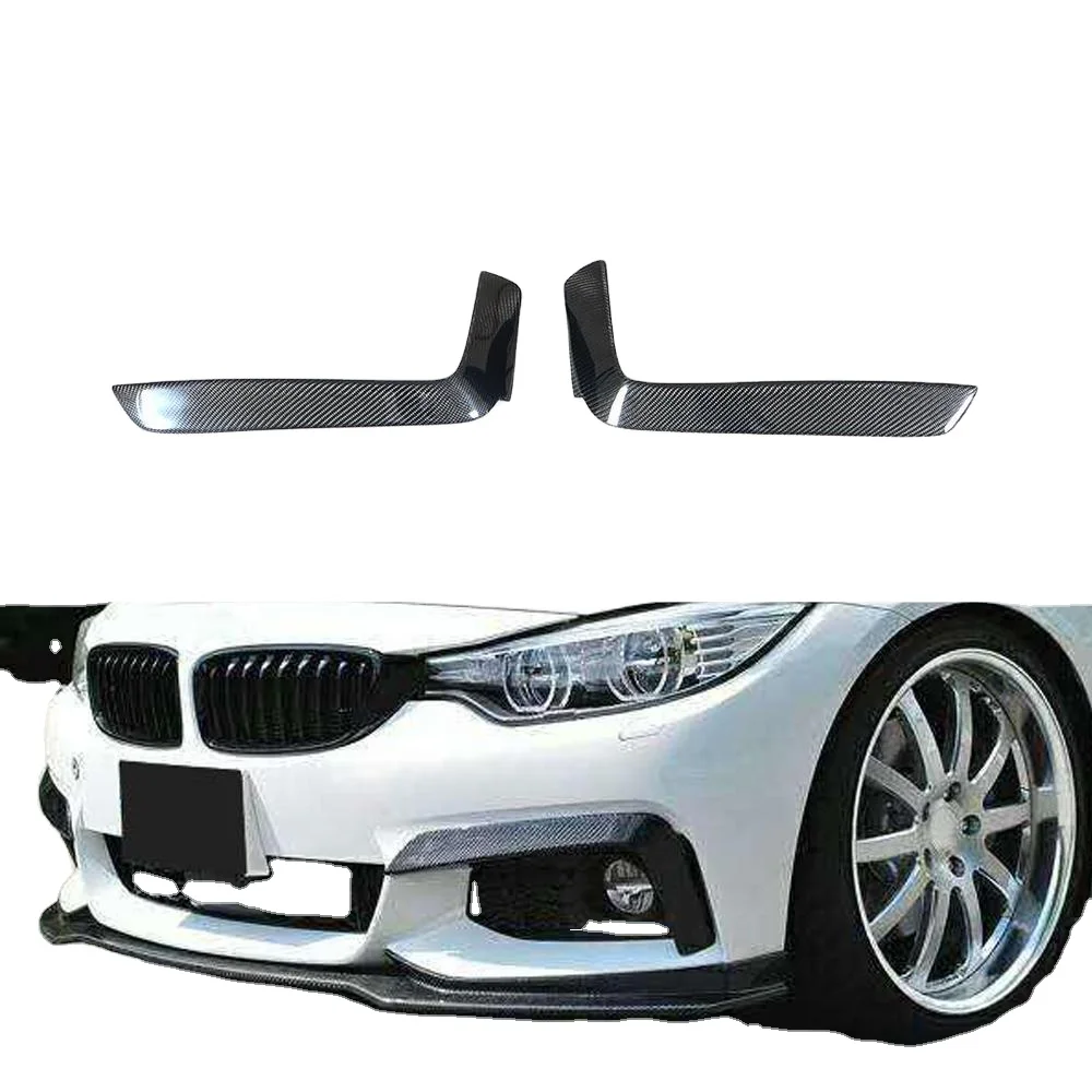 Carbon Fiber Front Bumper Fog Light Upper Canards Splitter for BMW 4 Series F32 F33 F36 2014+