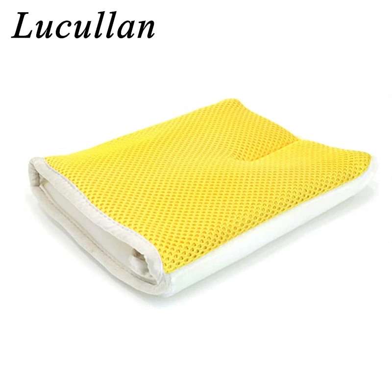 Lucullan Double Side Use Interior Scrubbing Mitt+Microfiber Mesh Fiber For Leather, Plastic,Vinyl,Glass Cleaning