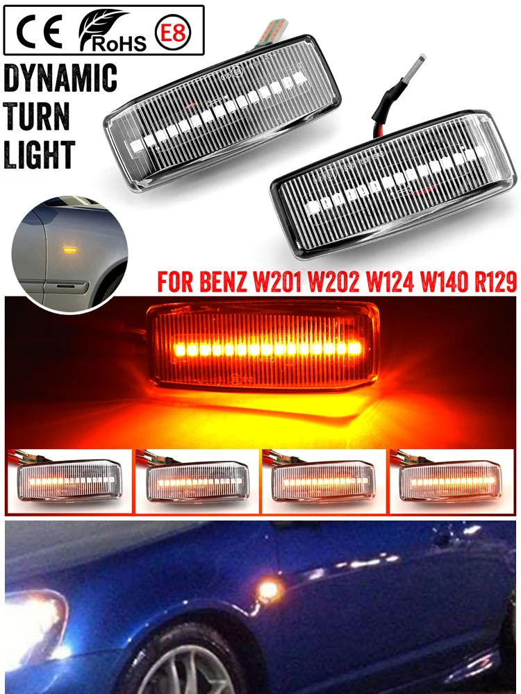 For Mercedes-Benz C E S SL CLASS W201 190 W202 W124 W140 R129 Dynamic Turn Signal