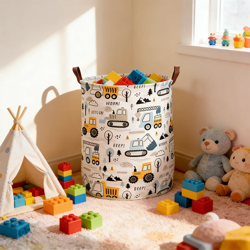 Cesta de Armazenamento Dobrável de Grande Capacidade para Diversos/Brinquedos, Cesto de Roupa Suja, Estrutura de Armazenamento Doméstico Portátil e Prática