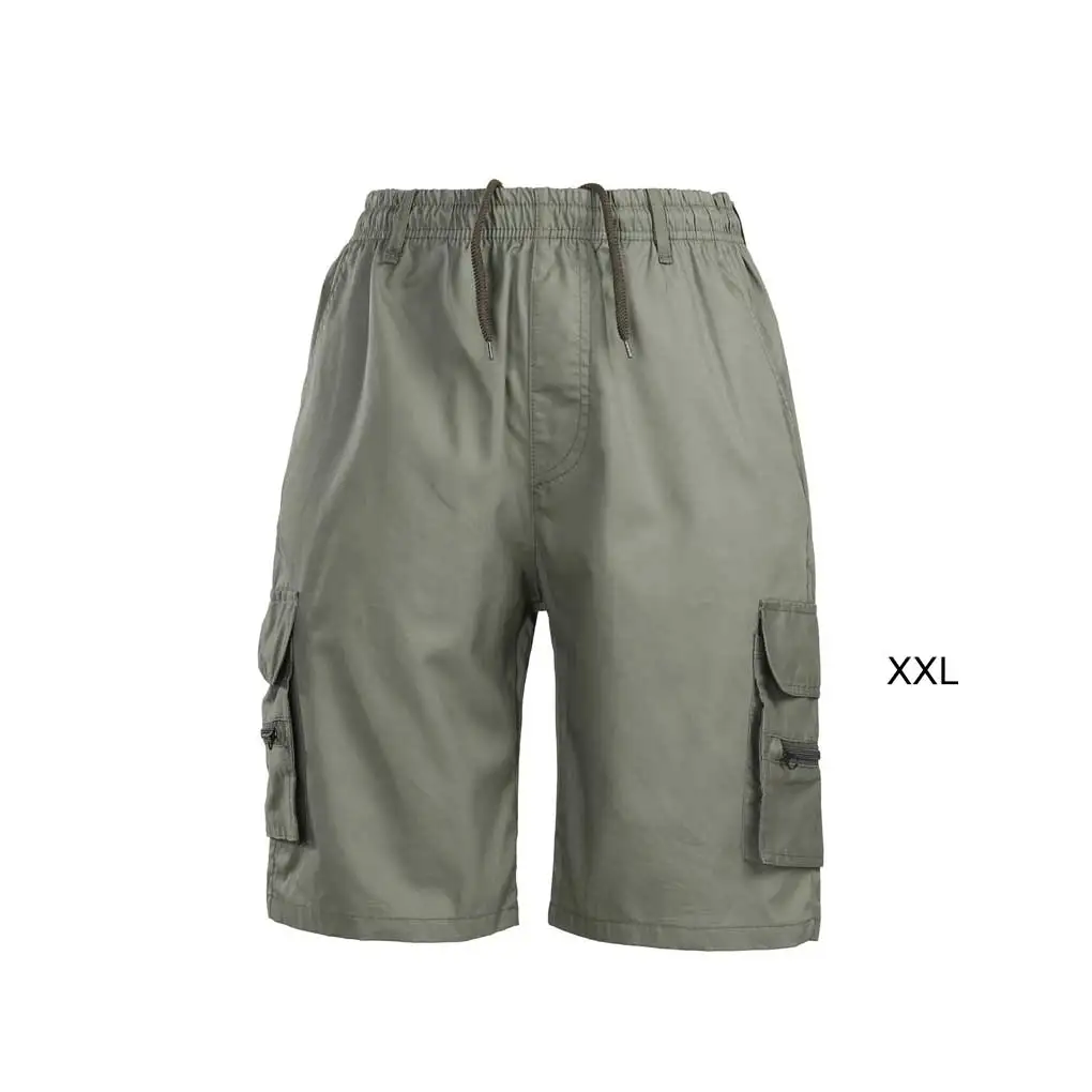 Cotton Stylish Men S Cargo Shorts Convenient Storage Options Included Elasticated Waist Half Pant