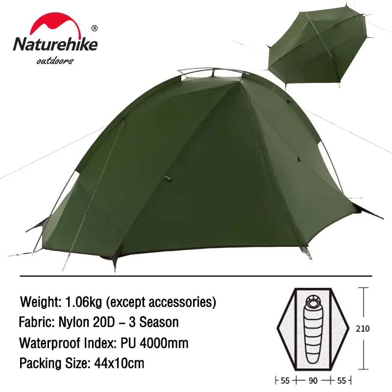 Naturehike Tagar テント 1 2 人用バックパッキングテント軽量屋外