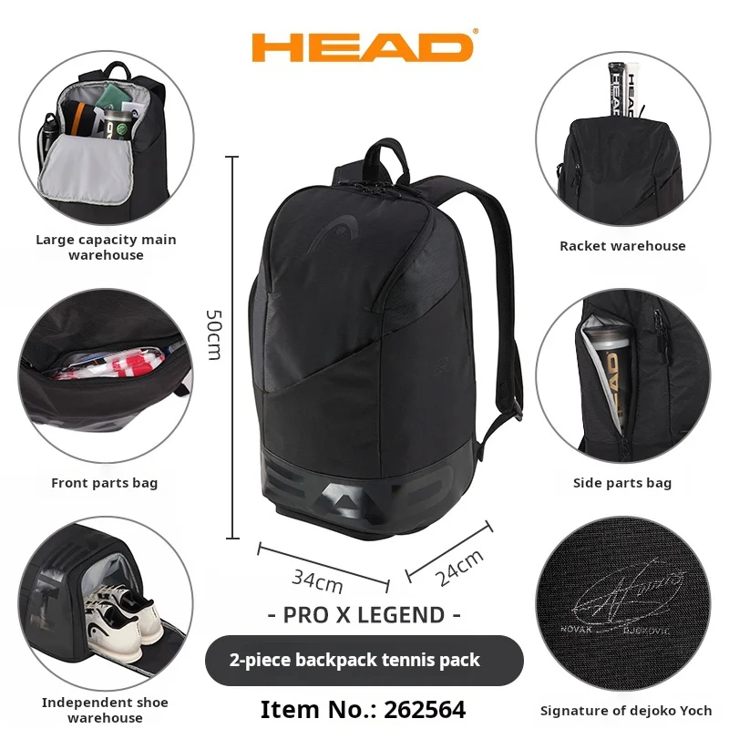 HEAD Tennis Bag PRO X LEGEND Limited Edition Signature Backpack Racket Bag Racquet Compartment