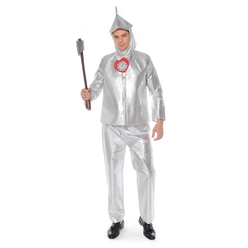 

❤2026✚Adult Halloween Carnival Party Wizard of Oz Cosplay Costume Christmas Masquerade Anime silver Tin Man Couples Cosplay Cos◀
