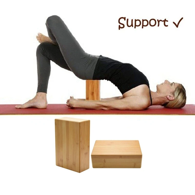 2 Pcs Bamboo Yoga Block, Bamboo Handstand Block,Brick To Deepen Poses, Improve Strength And Balance And Flexibility