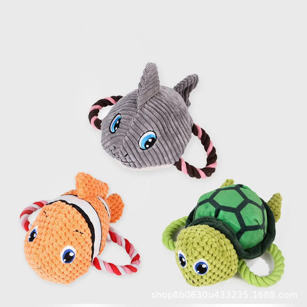 

Pet Plush Chew Toy Durable Teething Toy for Dogs Cats Bite Resistant Interactive Squeaky Toy Clean Teeth Relax Anxiety Pet