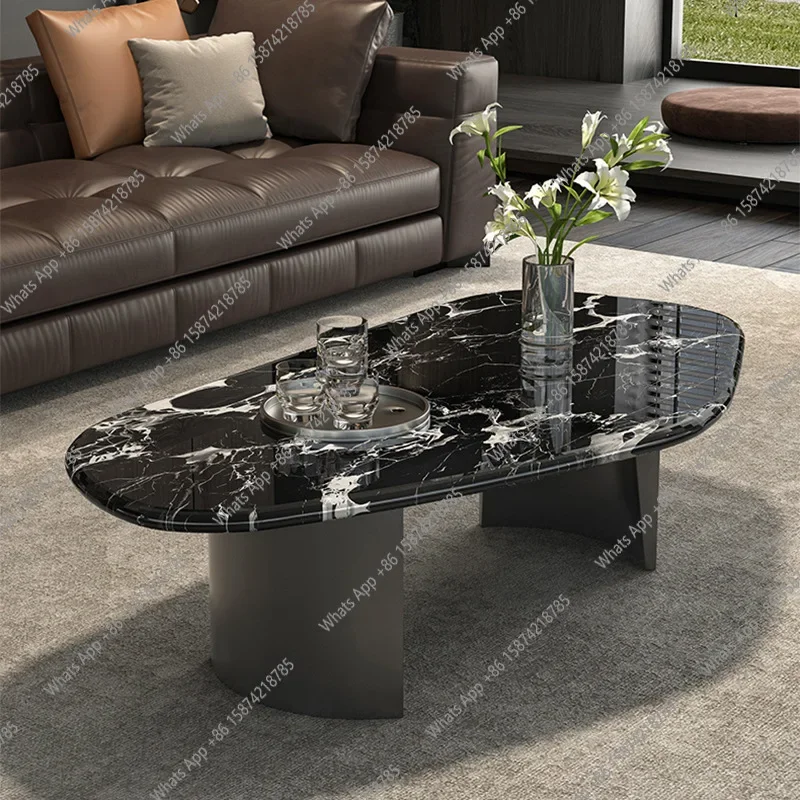 

J Журнальный столик из натурального мрамора, итальянский минималистичный черный розовый роскошный каменный журнальный столик, элитный бытовой маленький квартирный столик, маленький C