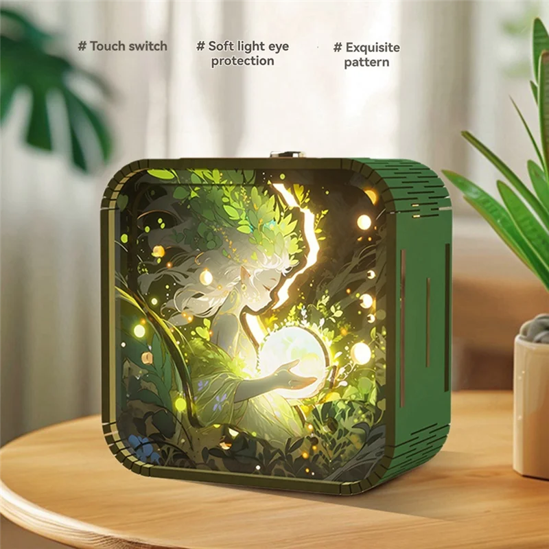 RALCA-Hand Touch Cartoon DIY Wooden Stereo Atmosphere Lights Graduation Season Gifts Nightlight Gifts