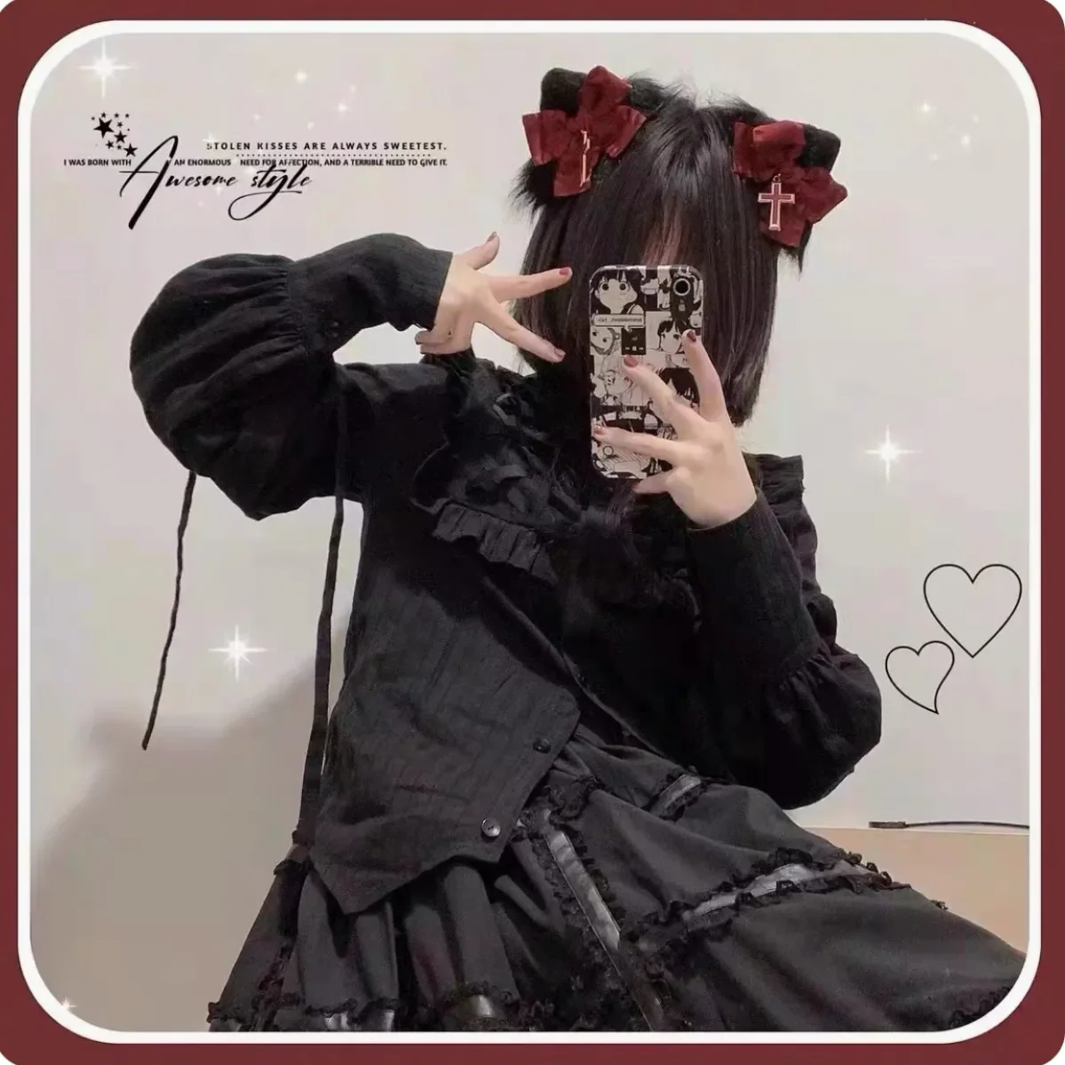 Vintage Gothic Shirts Women Elegant Lolita Style Gigot Sleeve Blouses Girls Victorian Sweet Ruffles Kawaii Tops Blusas Mujer