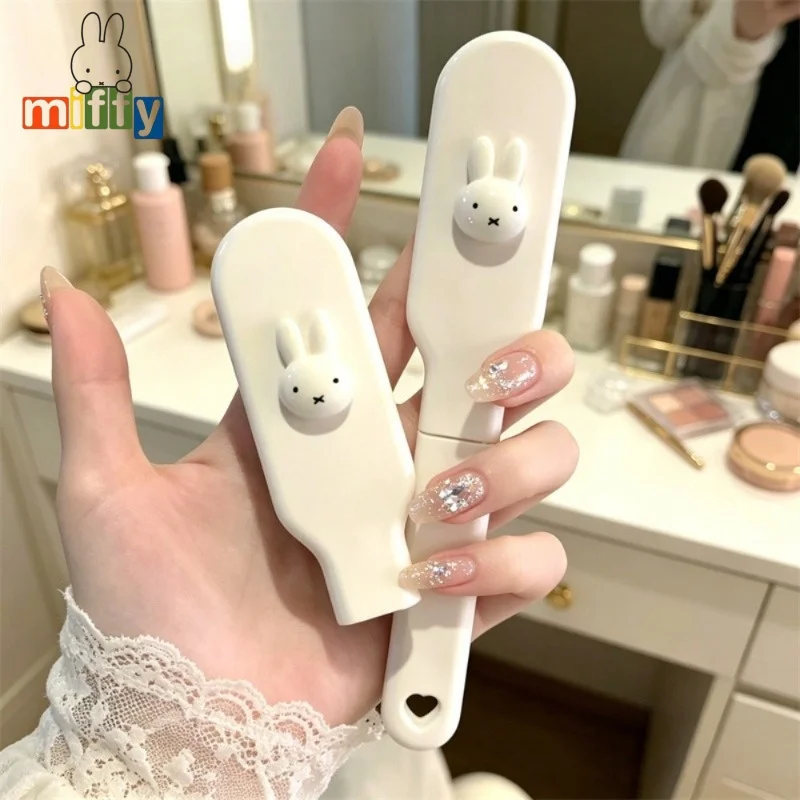 Miffy Rabbit Folding Hair Comb Cute Kawaii Portable Anti‑Static Detangling Brush Scalp Massage Travel Hair Styling Tool Lovely