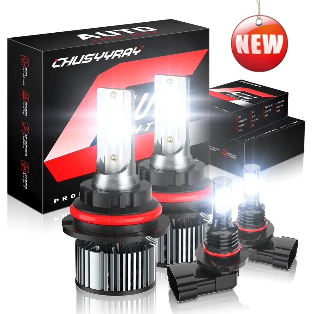 

4x Canbus 9008 9145 LED Headlight+Fog Light Bulb Combo For Ford Explorer Sport Trac 2001-2005 12V 6500K 100000LM 1:1 Same Size