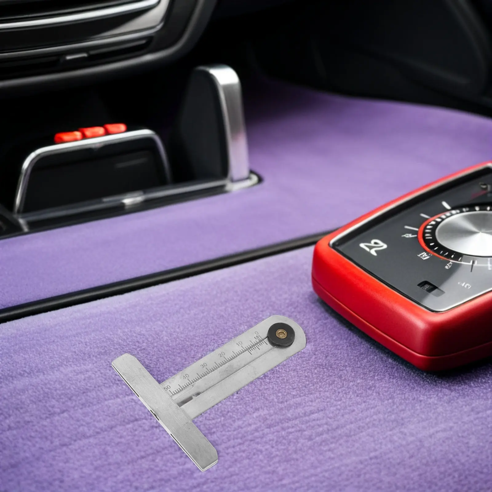 Stainless Steel Tire Tread Depth Gauge Vernier Caliper 0-50Mm Precise Car Truck Motorcycle Tread Measurement Tool Accurate Wheel