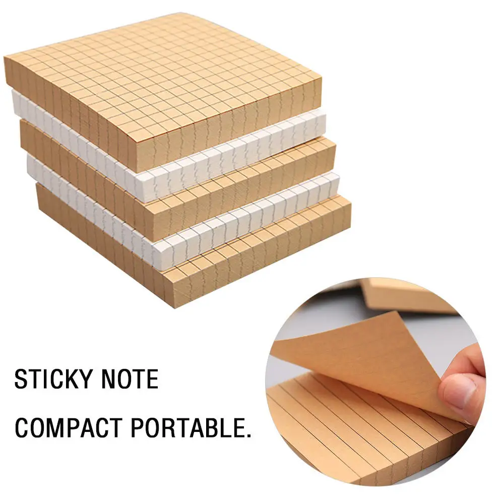 80 Sheets Sticky Notes Note Pads Blocnotes Blank Grid Horizontale School Notebook Memo Pad Bookmark Briefpapier Kantoorbenodigdheden