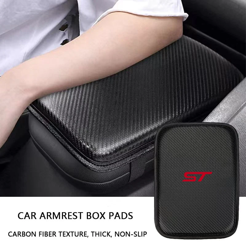 NEW ST Car Armrests Storage Box Mats Dust Proof Waterproof Car Emblem For Ford ST Fiesta Focus Edition KUGA Mondeo Focus X 2 3