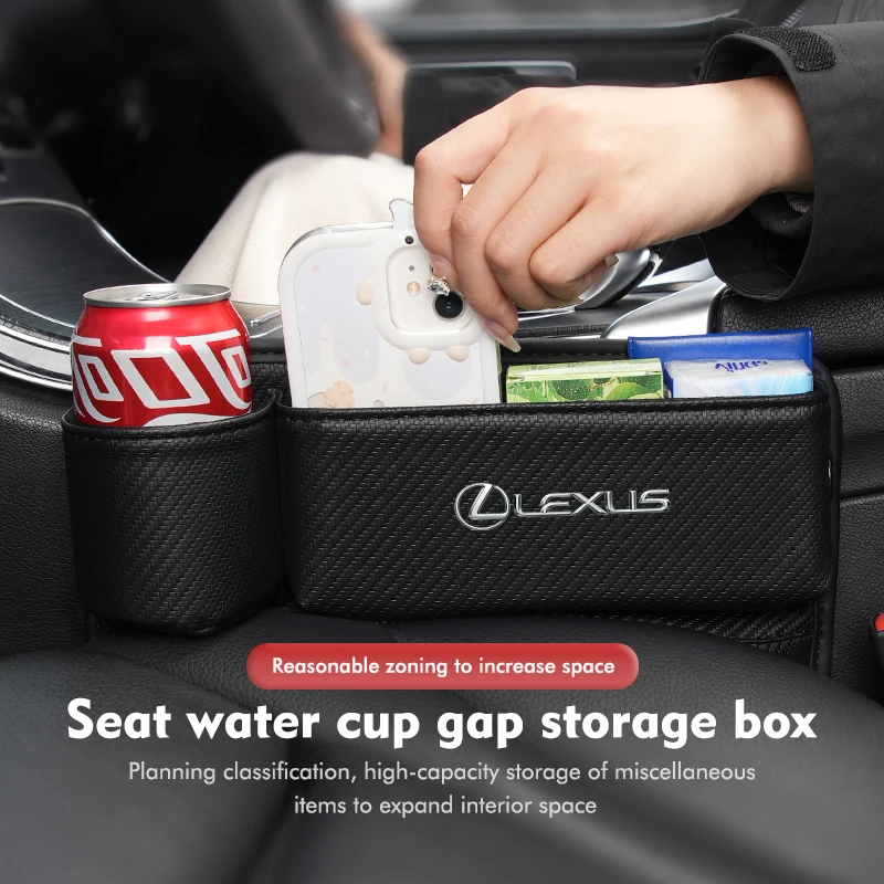 Car Seat Gap Filler Bottle Holder Box Crevice Storage Organizer For Lexus CT ES GS NX IS250 CT200h IS300h ES300h ERX400h NX300h