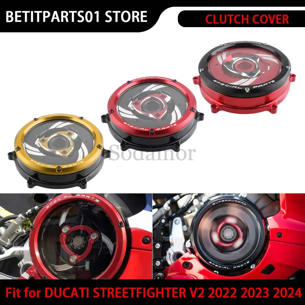 

Motorcycle Part Engine Clear Clutch Case Cover Protector Guard Aluminum For DUCATI SUPERBIKE PANIGALE V2 2020 2021 2022 2023 24