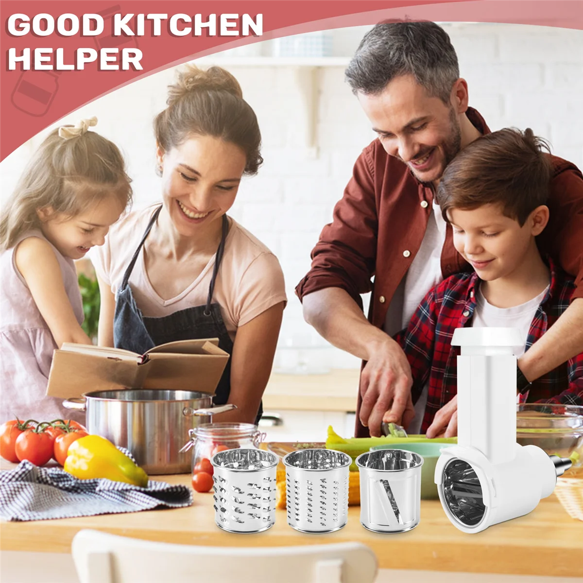 HOT Cheese Slicer Shredder Attachment for Kitchenaid Stand Mixer,Replace Kitchenaid Shredder Accessories with 3 Blades